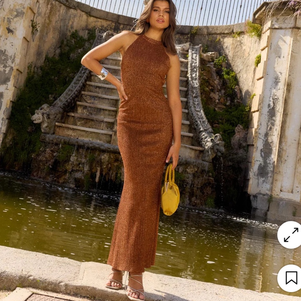 Elegant Brown Maxi Dress